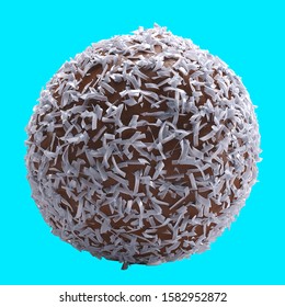 coconut chocolate ball. 3D rendering