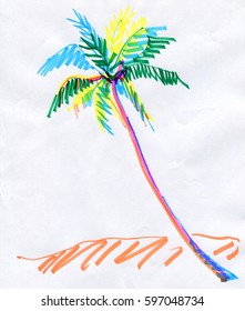 Coconut Palm Tree Sketch 260nw 597048734 