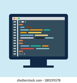 Code Editor On A Monitor