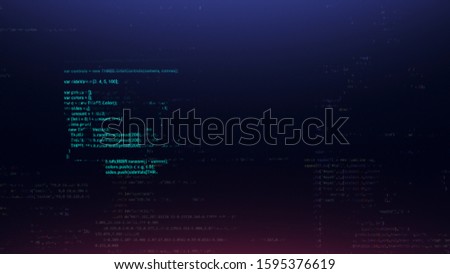 Code hacker glitch multicolor illustration background
