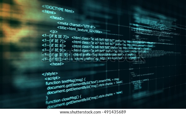 コード Html ウェブプログラミングソフトウェアの背景 3dイラスト のイラスト素材 491435689