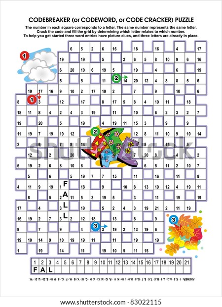 Codebreaker Codeword Code Cracker Word Puzzle Stock Illustration 83022115