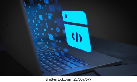 Coding online exposure on technology tech 3D Illustration