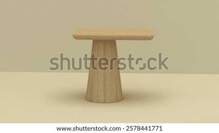 coffe table home dacorations side table wooden oak wood interior design 3d object table for presentation 