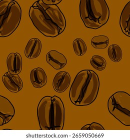 coffee bean background and seamless pattern suitable for any event