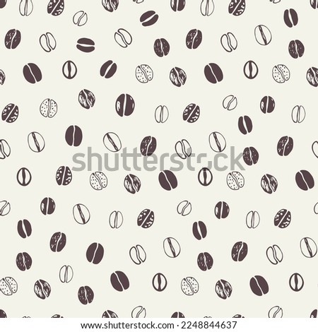 Coffee beans cafe seamless pattern.