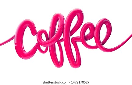 Coffee Bright Bubble Script Typography Background 3D Render