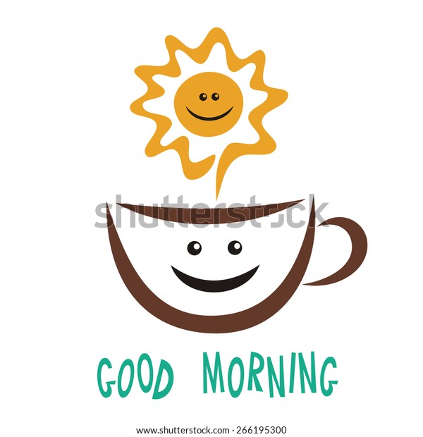 Coffee Cup Good Morning Sun Cute のイラスト素材