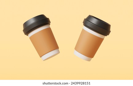 Coffee Cup Icon Mock up. 3D Rendering