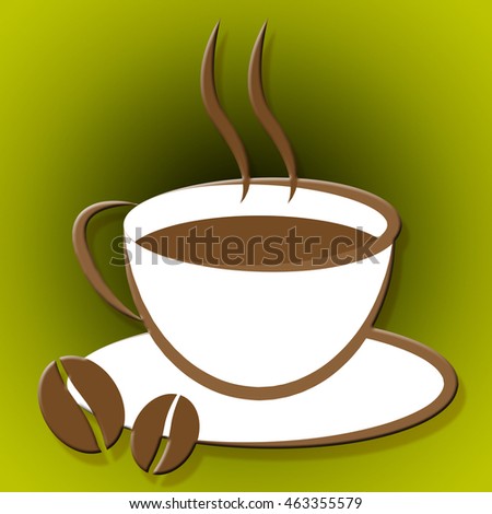 Coffee Cup Representing Cafe Coffeecup And Drinks