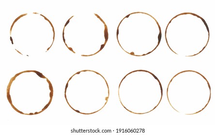 Coffee cup and tea cup ring stain set.