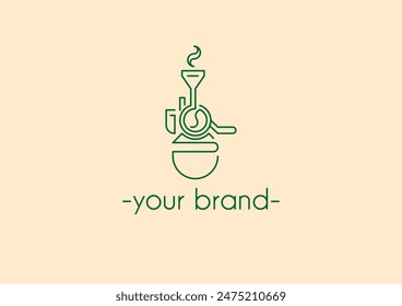 coffee grinder machine logo with a simple design 