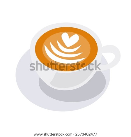 Coffee Latte Cup Icon Vector on png background
