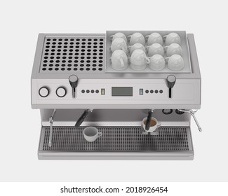 Coffee machine isolated on background. 3d rendering - illustration