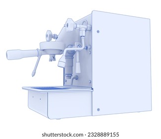 Coffee machine isolated on transparent background. 3d rendering - illustration
