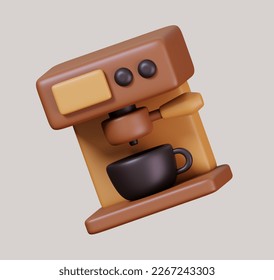 Coffee machine isolated on white background. Coffee shop and cafe icon. 3D render illustration. - Powered by Shutterstock