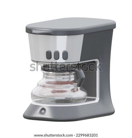 Coffee Maker 3d icon isolated white bacground. 3d rendering