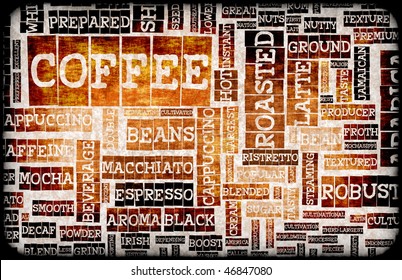 Coffee Menu Beverage as a Art Grunge Background - Powered by Shutterstock