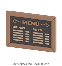 Coffee Menu Board 3D Coffee Illustration Icon - Powered by Shutterstock