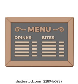 Coffee Menu Board 3D Coffee Illustration Icon - Powered by Shutterstock