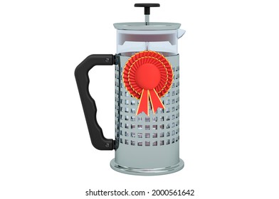 Coffee plunger with best choice badge, 3D rendering isolated on white background - Powered by Shutterstock