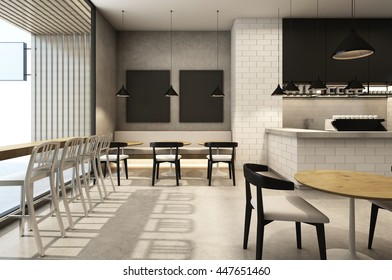 Coffee Shop Loft & Modern - 3D Render