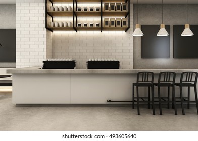 Coffee Shop Loft & Modern - 3D Render