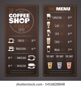 Coffee Shop Menu Design Template Cafe Stock Illustration 1416828848 ...