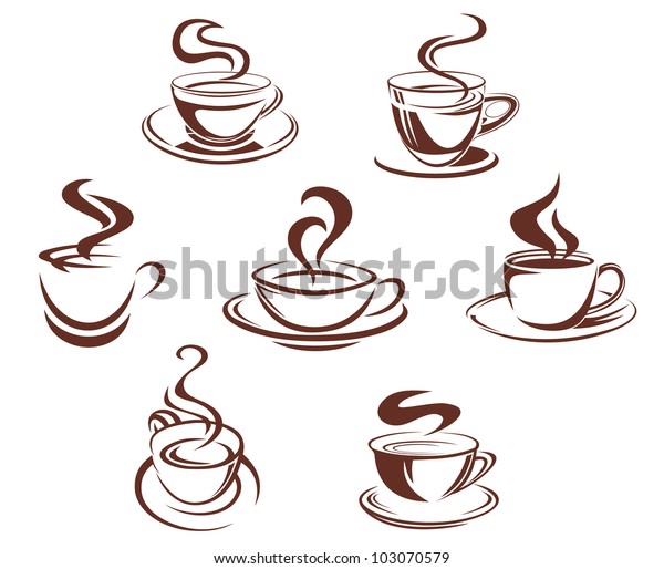 Coffee Tea Cups Symbols Beverage Design Stock Illustration 103070579