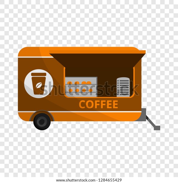 Coffee trailer icon. Cartoon of coffee trailer
icon for web design for web
design