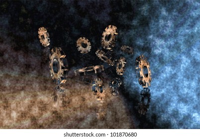 cog in abstract background