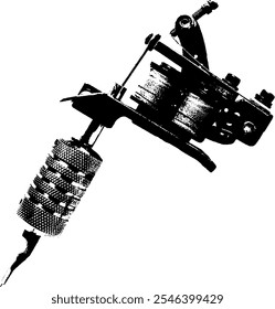 coil tattoo machine vector on background