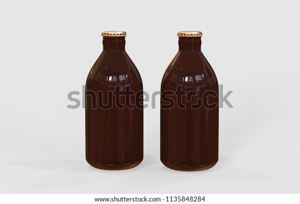 Download Cold Brew Coffee Bottle Mockup On Stock Illustration 1135848284