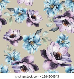 Cold Flowers sand pattern - flowers with sand background - Powered by Shutterstock