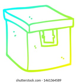 Cold Gradient Line Drawing Of A Cartoon Evidence Box