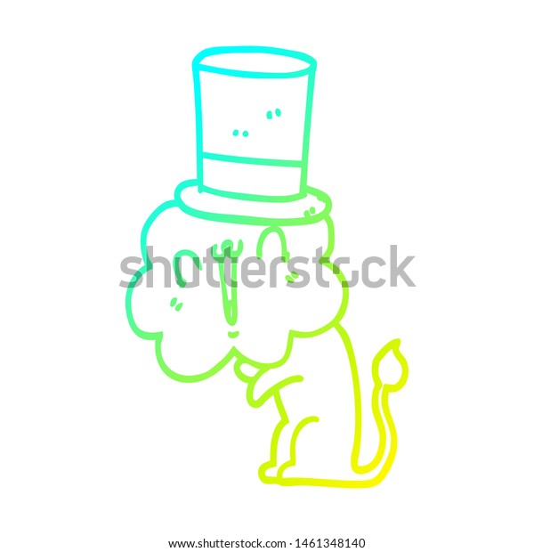 Cold Gradient Line Drawing Cute Cartoon Stock Illustration