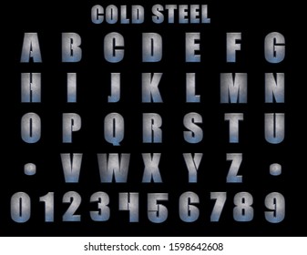 Cold Steel Alphabet - 3D Illustration