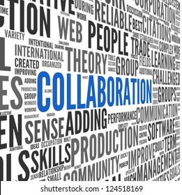 Collaboration Concept In Word Tag Cloud Isolated On White Background