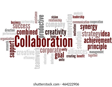 Collaboration Word Cloud Concept On White Stock Illustration 464222906 ...