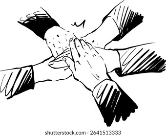 Collaborative Hands Working Together in Perfect Unity and Teamwork for Greater Success