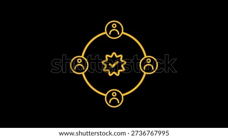 Collaborative teamwork symbolized by interconnected human figures and a central gear