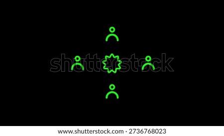 Collaborative teamwork symbolized by interconnected human figures and a gear