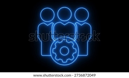 Collaborative teamwork symbolized by interconnected human figures and a gear illustration