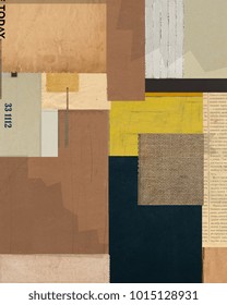 A collage made of cardboard, which is made in the style of abstraction