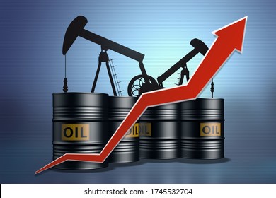 Collage Oil Pumps Oil Barrels Red Stock Illustration 1745532704 ...