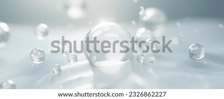  Collagen bubbles. Concept for cosmetics. liquid bubbles floating in air. 3d Cosmetic molecule cream. Сток-фото © 