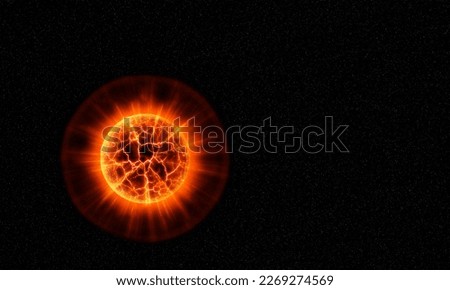 Collapsing star against the background of the starry sky.