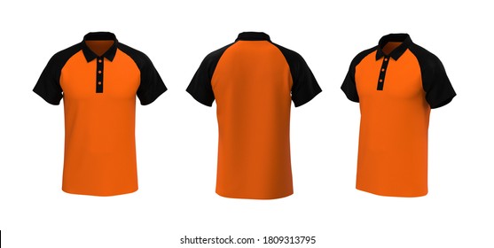 black and orange polo shirt