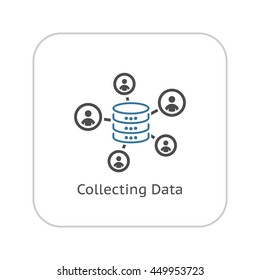 Collecting Data Icon. Flat Design. Business Concept. Isolated Illustration.