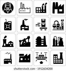 Collection Of 16 4.0 Filled Icons Included Oil Industry, Factory, Gasoline, Oil Field, Drone